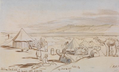 Between Bir El Abt by Edward Lear